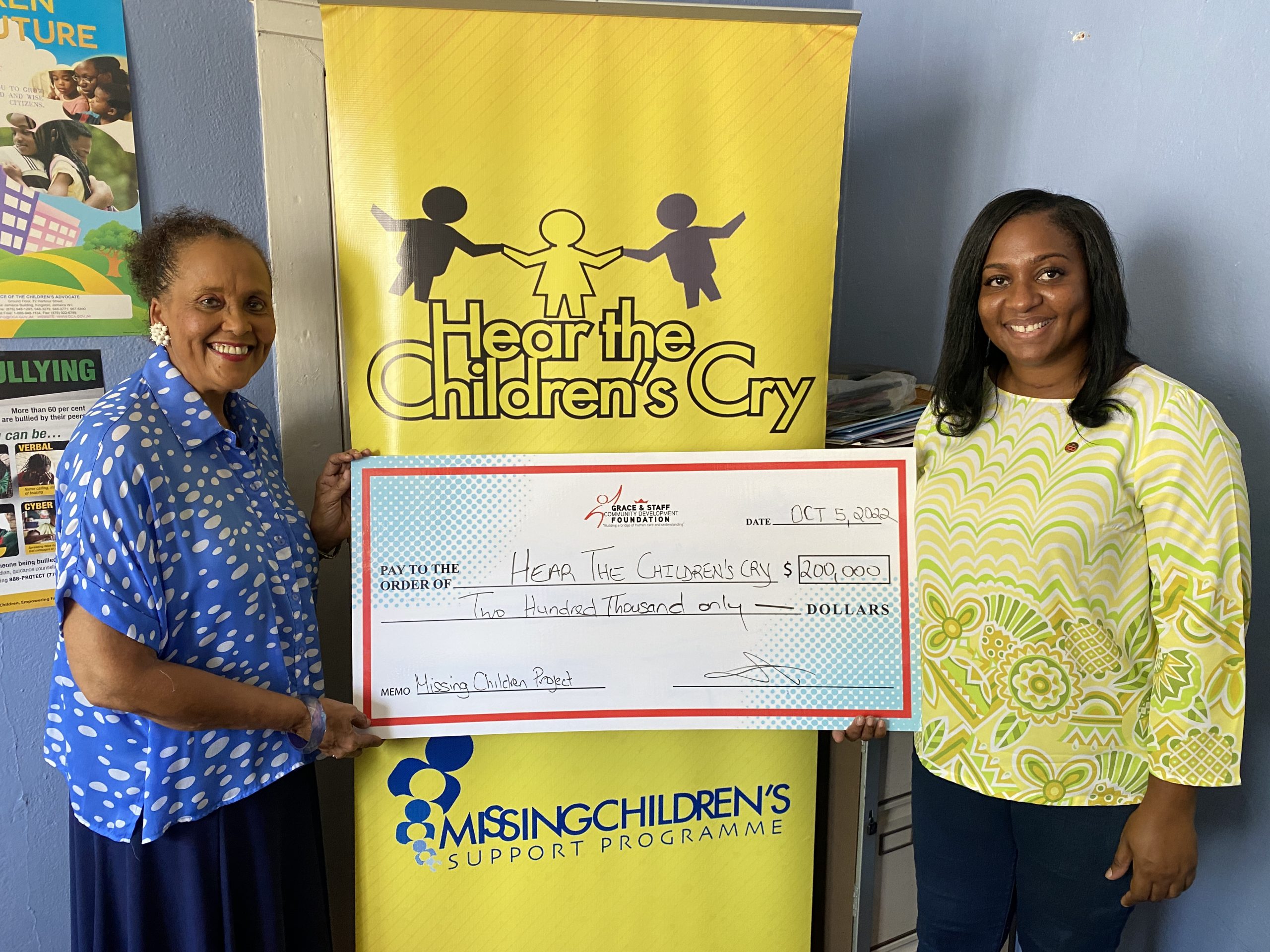 Grace & Staff Donation to Hear the Children’s Cry
